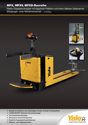 Apiladores de palets con plataforma elevadora Yale MP20XD