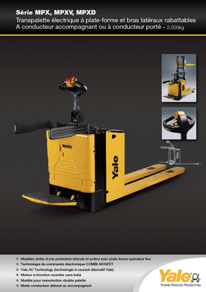 Apiladores de palets con plataforma elevadora Yale MP20XD