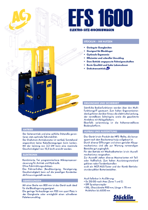 Apiladores de palets con asiento Stöcklin EFS 1600