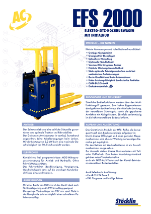 Apiladores de palets con asiento Stöcklin EFS 2000