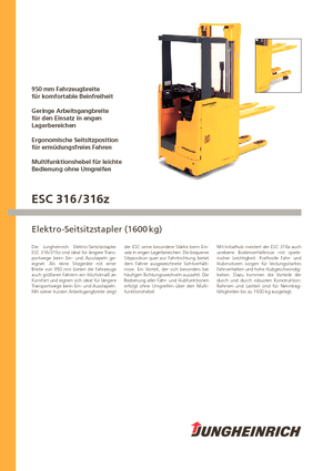 Apiladores de palets con asiento Jungheinrich ESC 316