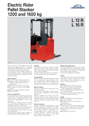 Apiladores de pie Linde L 16 R