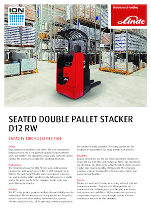 Apiladores de palets con asiento Linde D12RW 