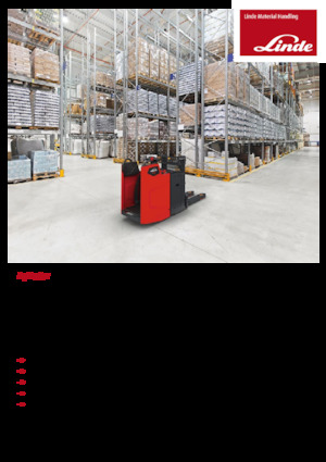 Apiladores de palets con plataforma elevadora Linde D10FP