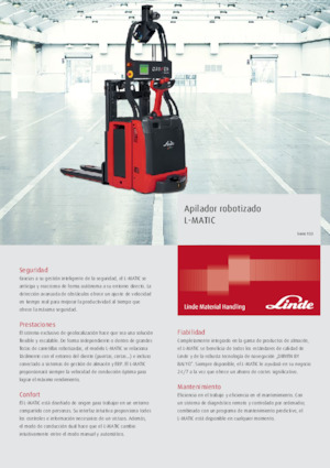 Apiladores de palets con plataforma elevadora Linde L-MATIC