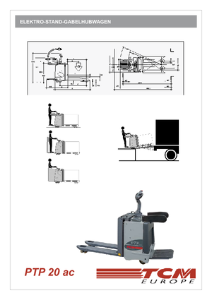 Transpaletas con plataforma elevadora TCM PTP 20 ac