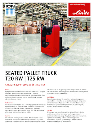 Transpaletas con asiento Linde T20RW