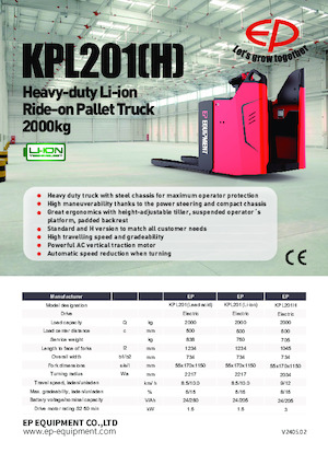 Transpaletas con plataforma elevadora EP KPL201