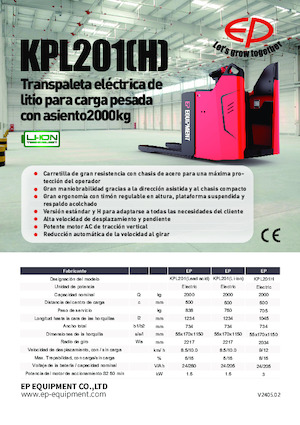 Transpaletas con plataforma elevadora EP KPL201