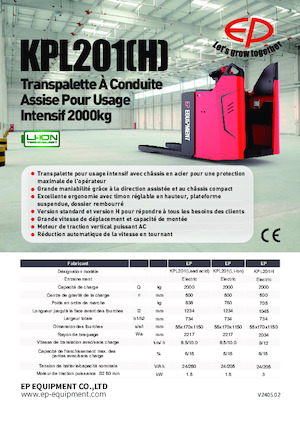 Transpaletas con plataforma elevadora EP KPL201