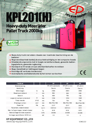 Transpaletas con plataforma elevadora EP KPL201