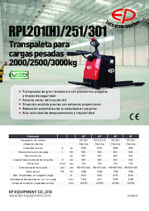 Transpaletas con plataforma elevadora EP RPL201