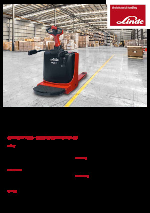 Transpaleta elec. de conductor acompañante Linde T20P