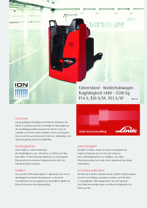 Transpaletas con plataforma elevadora Linde T20SF