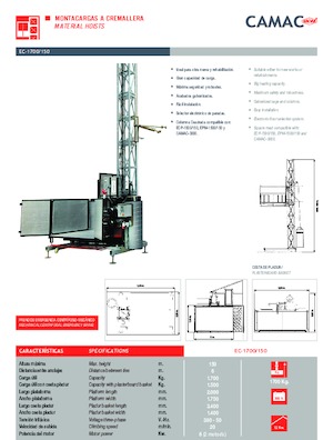 Elevadores Industriales CAMAC EC-1700/150