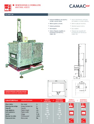 Elevadores Industriales CAMAC EC-600/120