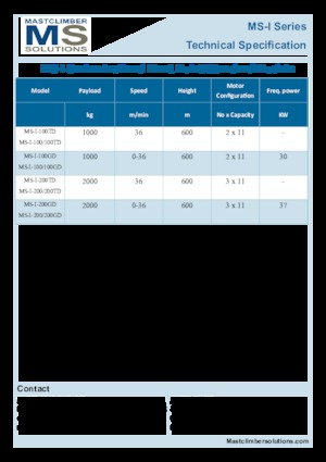 Elevadores Industriales Mastclimber Solutions MS-I-100/100GD
