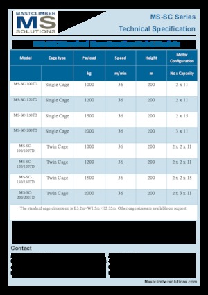 Elevadores Industriales Mastclimber Solutions MS-SC-100TD