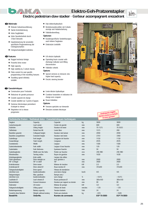 Apiladores de pie Baka EGP 79-3000