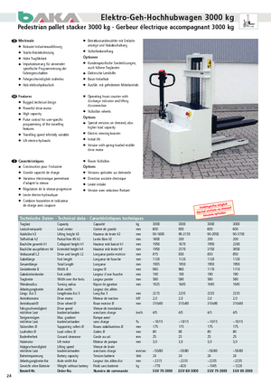 Apiladores de pie Baka EGV 70-3000