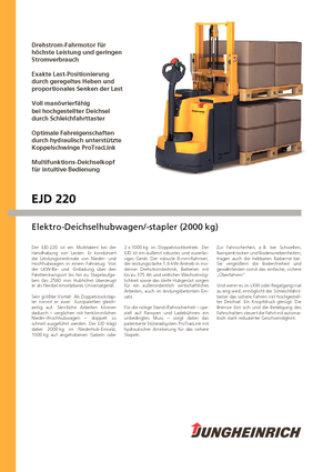 Apiladores de pie Jungheinrich EJD 220