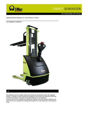 Apiladores de pie PRAMAC Lifter GX 12/28 Plus Free Lift