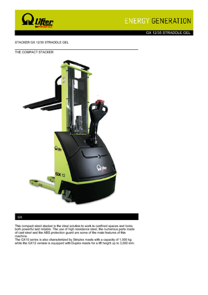 Apiladores de pie PRAMAC Lifter GX 12/35 Straddle GEL