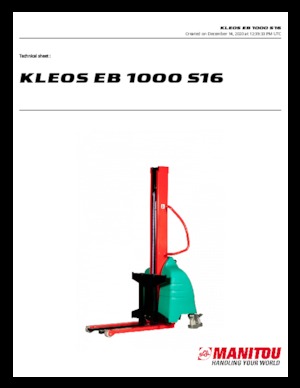 Apiladores de pie Manitou Kleos EB 1000 S16