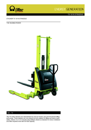 Apiladores de pie PRAMAC Lifter TX 10/16 Straddle