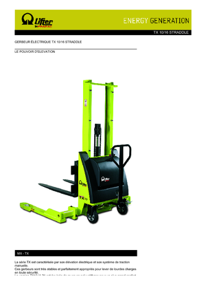 Apiladores de pie PRAMAC Lifter TX 10/16 Straddle