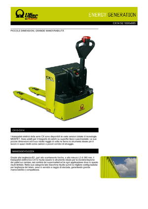 Transpaleta elec. de conductor acompañante PRAMAC Lifter CX 14
