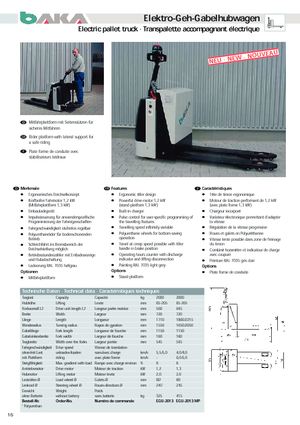Transpaleta elec. de conductor acompañante Baka EGU 2013