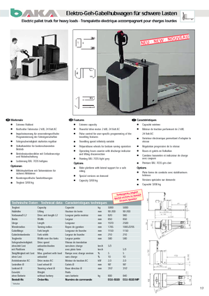 Transpaleta elec. de conductor acompañante Baka EGU 5020