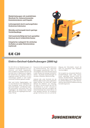 Transpaleta elec. de conductor acompañante Jungheinrich EJE C20