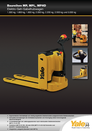 Transpaleta elec. de conductor acompañante Yale MP22AC