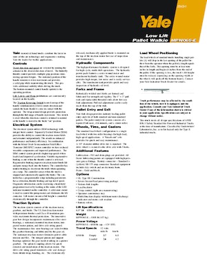 Transpaleta elec. de conductor acompañante Yale MPW065-E