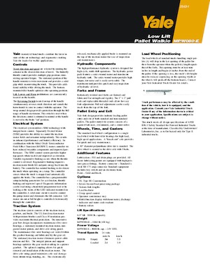 Transpaleta elec. de conductor acompañante Yale MPR080VG