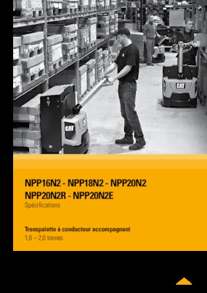 Transpaleta elec. de conductor acompañante Caterpillar NPP16N2