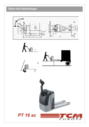 Transpaleta elec. de conductor acompañante TCM PT 16 ac