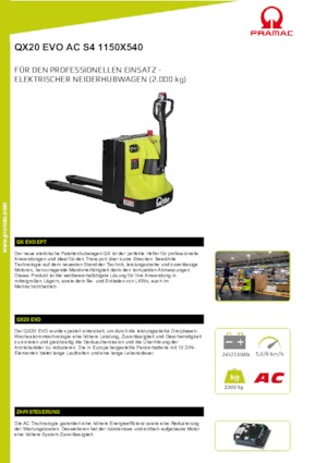 Transpaleta elec. de conductor acompañante PRAMAC Lifter QX 20 EVO