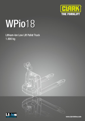 Transpaleta elec. de conductor acompañante Clark Wpio 18