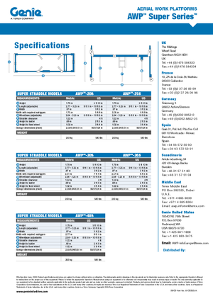 Plataformas verticales Genie AWP 30 S