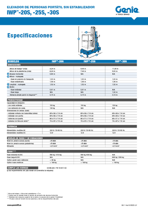 Plataformas verticales Genie IWP 25 S
