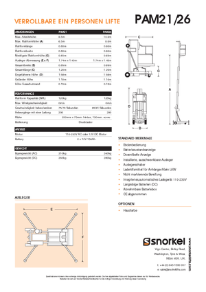 Plataformas verticales Snorkel PAM26AC
