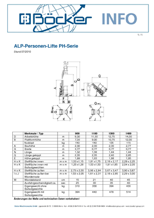 Plataformas verticales ALP-Lift PH 1300