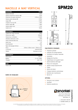 Plataformas verticales Snorkel SPM20