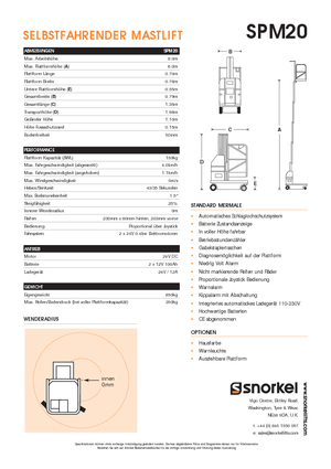 Plataformas verticales Snorkel SPM20