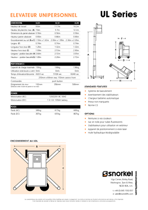 Plataformas verticales Snorkel UL32AC