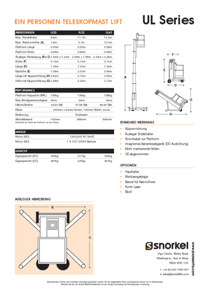 Plataformas verticales Snorkel UL32AC
