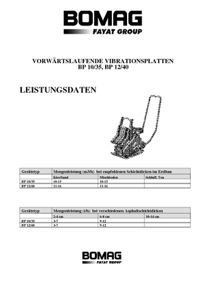 Planchas vibratorias de una dirección Bomag BP 12/40